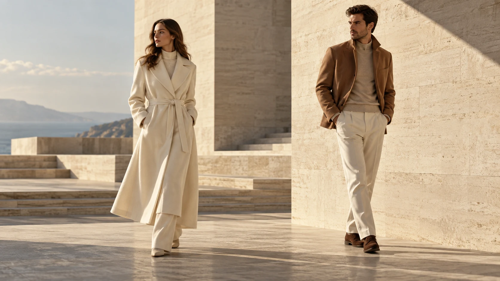 Ivory and camel tailoring in limestone architecture